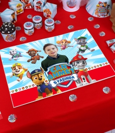 Partiavm Paw Patrol Doğum Günü Süsleri Amerikan Servis Kalın Kuşe Kağıt 5 Adet