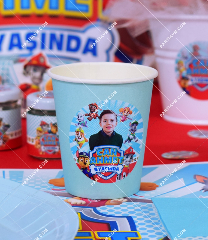 Paw Patrol Doğum Günü Süsleri Etiketli Karton Bardak 5 Adet