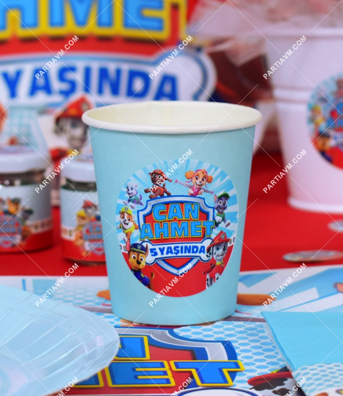 Paw Patrol Doğum Günü Süsleri Etiketli Karton Bardak 5 Adet