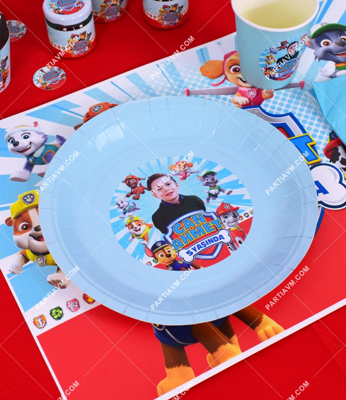 Paw Patrol Doğum Günü Süsleri Etiketli Karton Tabak 5 Adet