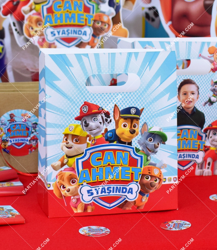 Paw Patrol Doğum Günü Süsleri Hediye Çantası Özel Tasarım 13 X 16 cm 5 Adet