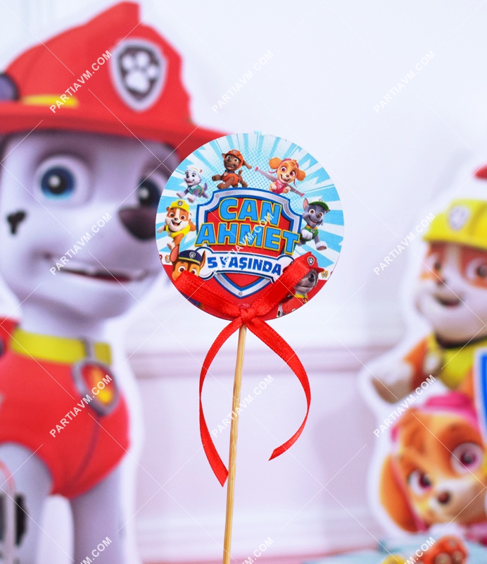 Paw Patrol Doğum Günü Süsleri Kürdan Süs Seti Büyük Boy 10 Adet