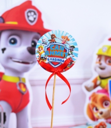 Partiavm Paw Patrol Doğum Günü Süsleri Kürdan Süs Seti Büyük Boy 10 Adet