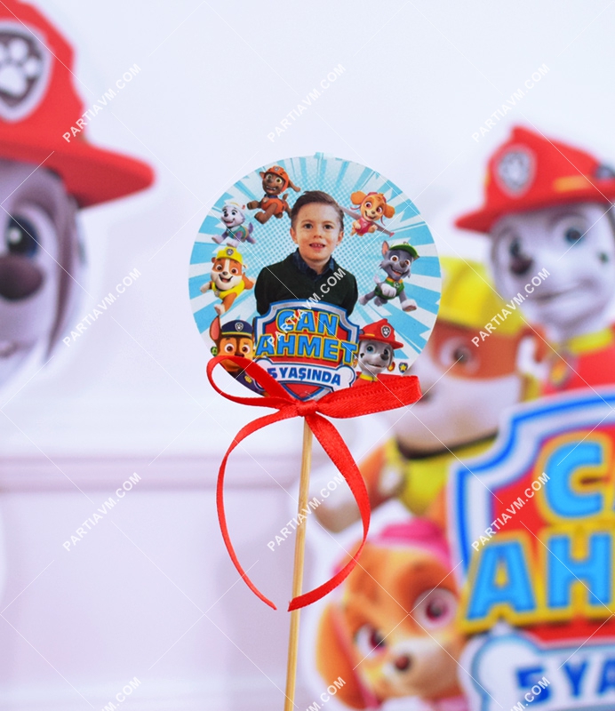 Paw Patrol Doğum Günü Süsleri Kürdan Süs Seti Büyük Boy 10 Adet