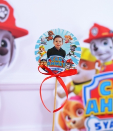 Partiavm Paw Patrol Doğum Günü Süsleri Kürdan Süs Seti Büyük Boy 10 Adet