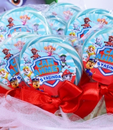 Partiavm Paw Patrol Doğum Günü Süsleri Lolipop Şeker Etiketli Süslemeli 10 Adet