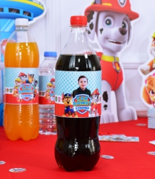 Partiavm Paw Patrol Doğum Günü Süsleri Meşrubat Bandı 1 ve 2 Lt. İçin 4 Adet