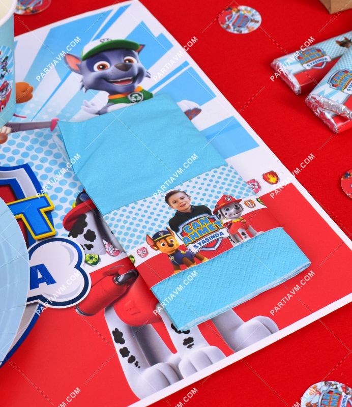 Paw Patrol Doğum Günü Süsleri Peçete Bandı ve Peçete 5 Adet