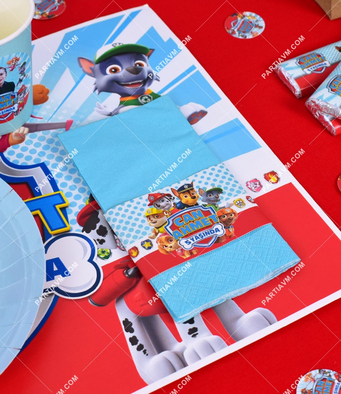 Paw Patrol Doğum Günü Süsleri Peçete Bandı ve Peçete 5 Adet