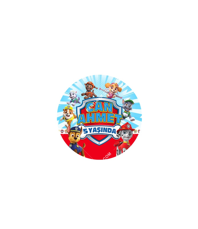 Paw Patrol Doğum Günü Süsleri Yuvarlak Etiket 3,5cm 15 Adet