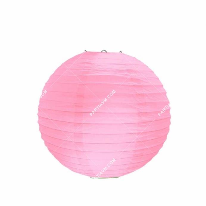 Pembe Küçük Boy Kağıt Fener 20 cm