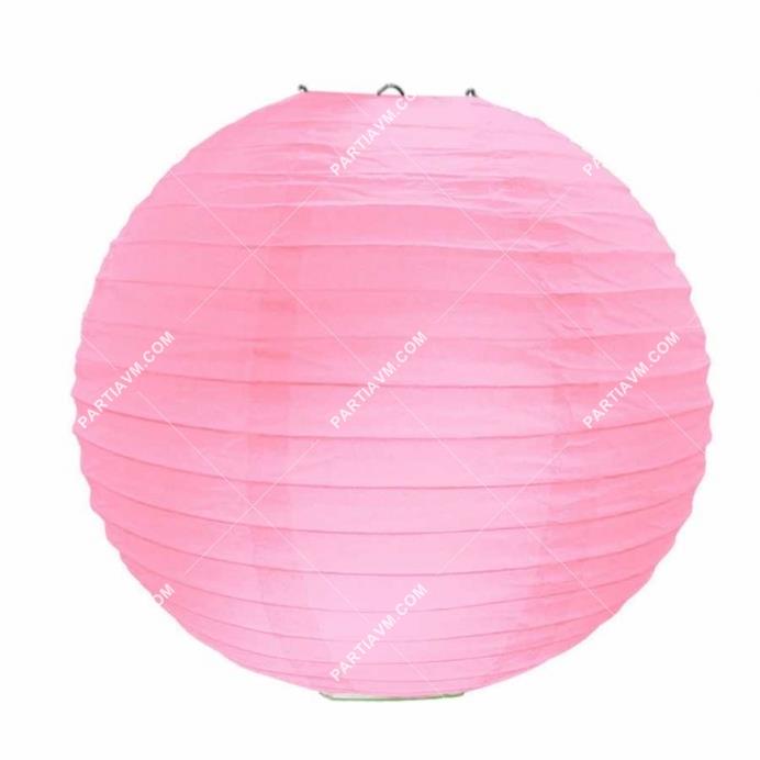 Pembe Orta Boy Kağıt Fener 30 cm