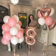 SAMM Pembe Rose Gold Rakam Hazır Balon Seti