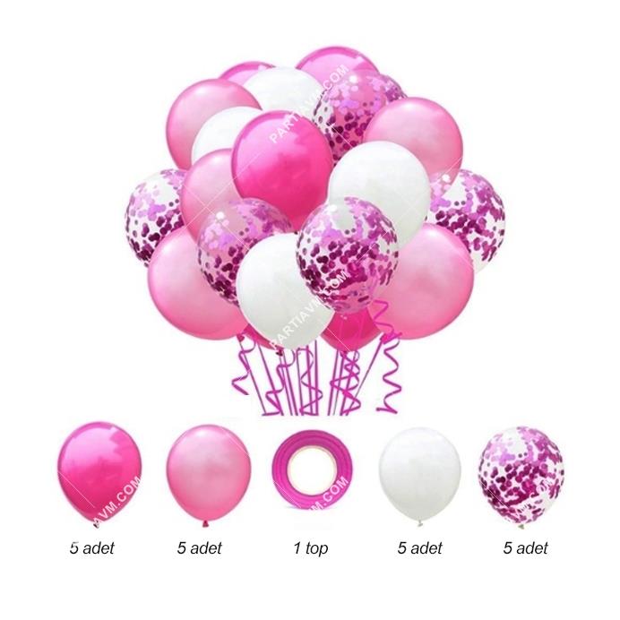 Pembe Tonları Balon Demeti 20li