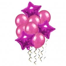 SAMM Pembe Tonları Yıldız Balon Demeti 9lu satın al