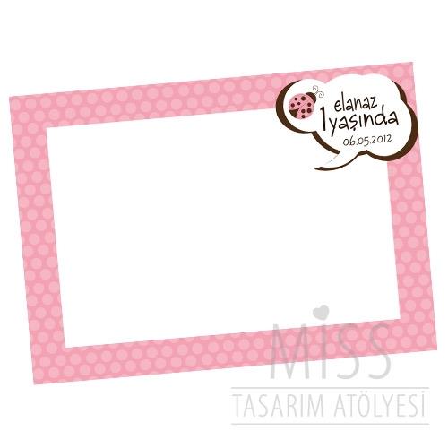 Pembe Uğur Böceği Doğum Günü Süsleri Hatıra Fotoğrafı Çekilme Çerçevesi 100 cm x 70 cm