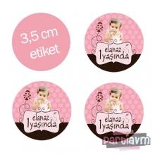 Partiavm Pembe Uğur Böceği Doğum Günü Süsleri Yuvarlak Etiket 3,5cm 15 Adet satın al