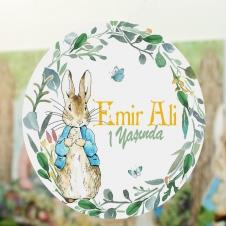 Partiavm Peter Rabbit Doğum Günü 20 cm Önlü Arkalı Baskı Kalın Karton Misinalı Asma Süs