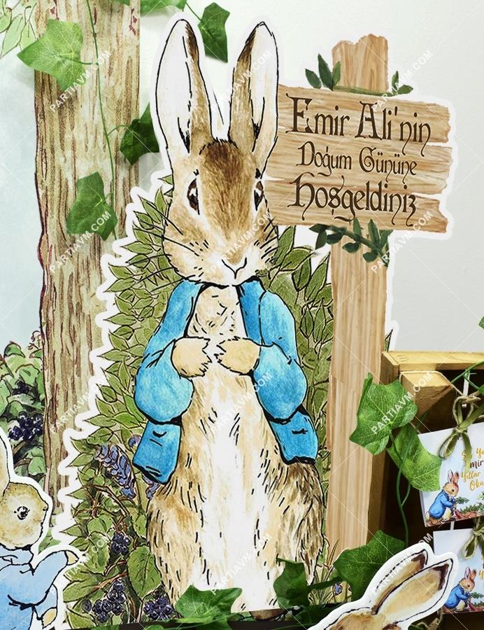 Peter Rabbit Doğum Günü 60 cm Karşılama Dekor Pano