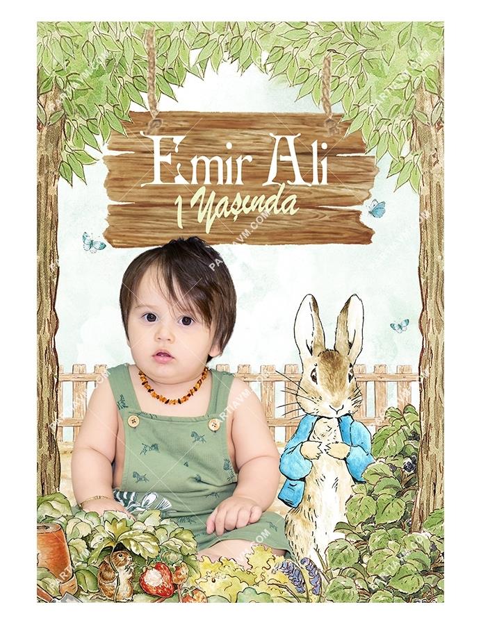 Peter Rabbit Doğum Günü 70x100 cm Katlanmaz Pano Afiş