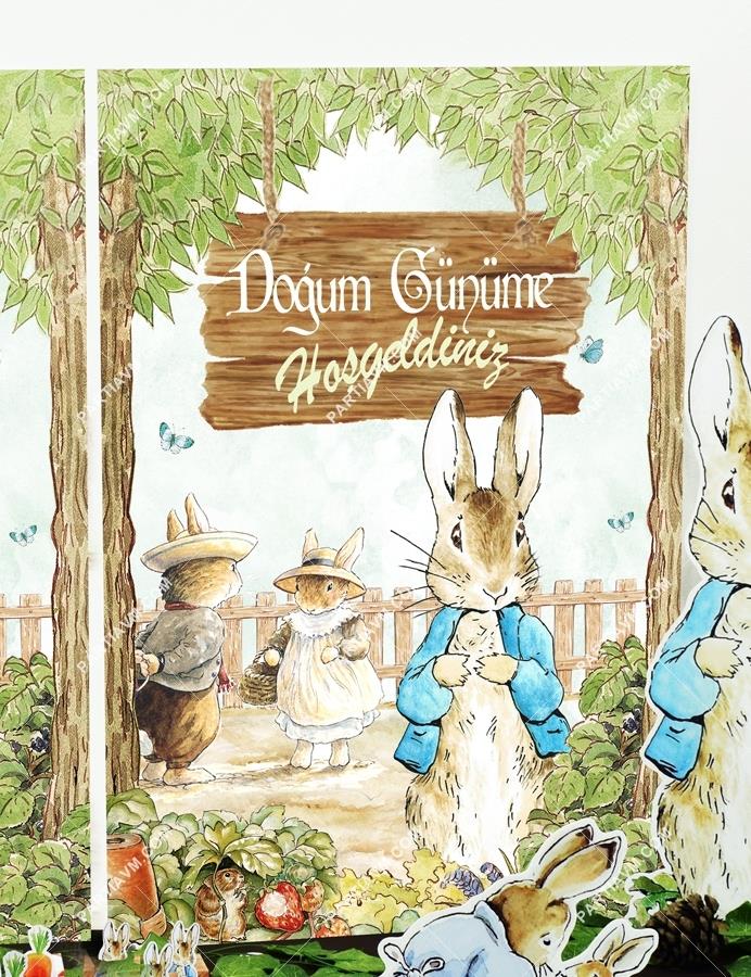Peter Rabbit Doğum Günü 70x100 cm Katlanmaz Pano Afiş