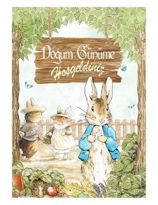 Partiavm Peter Rabbit Doğum Günü 70x100 cm Yırtılmaz Branda Afiş