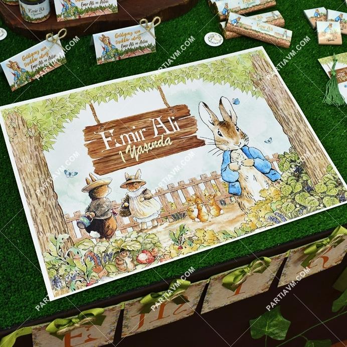 Peter Rabbit Doğum Günü Amerikan Servis Kalın Kuşe Kağıt 5 Adet