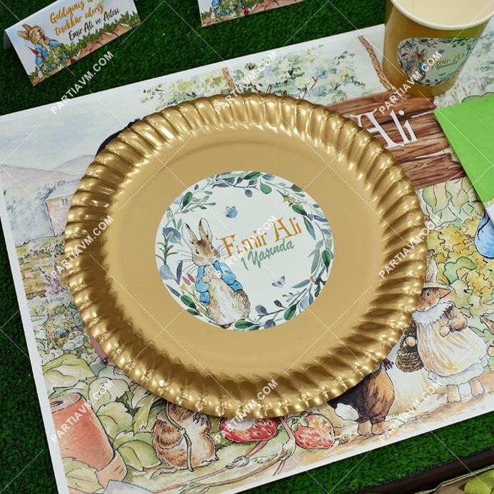 Peter Rabbit Doğum Günü Etiketli Karton Tabak 5 Adet