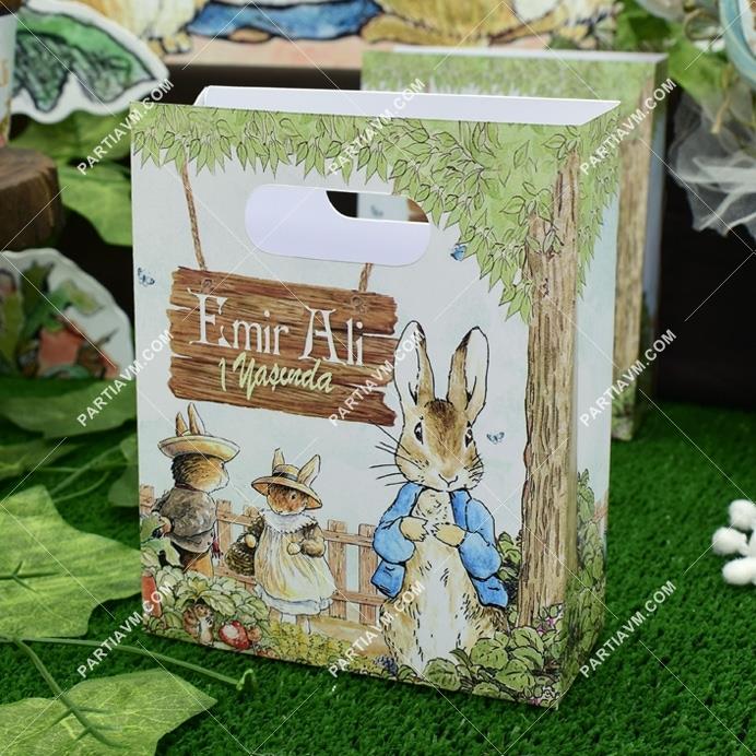 Peter Rabbit Doğum Günü Hediye Çantası Özel Tasarım 13 X 16 cm 5 Adet