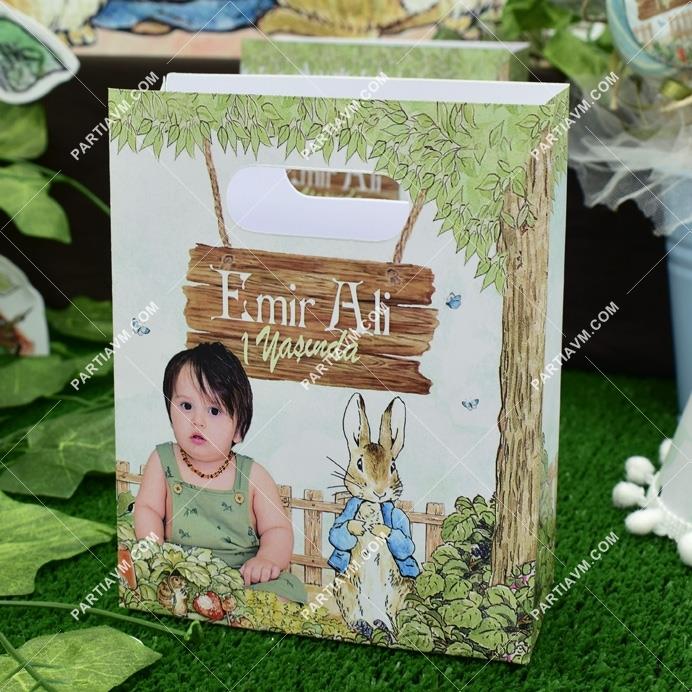 Peter Rabbit Doğum Günü Hediye Çantası Özel Tasarım 13 X 16 cm 5 Adet
