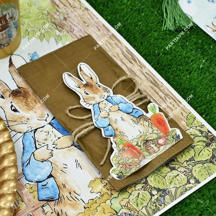 Peter Rabbit Doğum Günü Peçete Bandı ve Peçete 5 Adet Özel Kesim