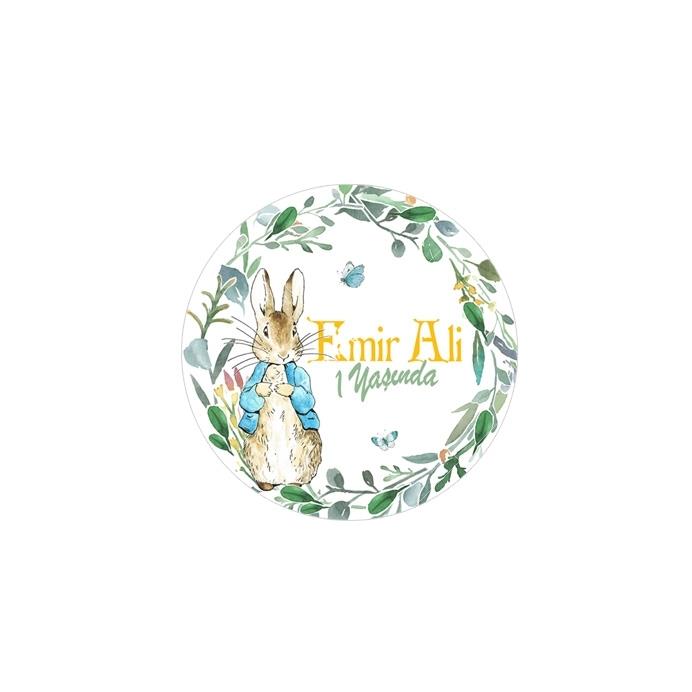 Peter Rabbit Doğum Günü Yuvarlak Etiket 3,5cm 15 Adet