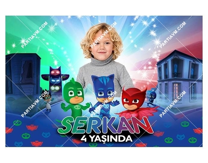 Pijamaskeliler Doğum Günü 120x85 cm Büyük Boy Kağıt Afiş