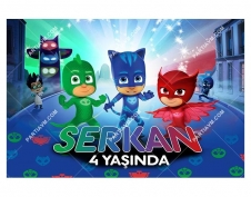 Partiavm Pijamaskeliler Doğum Günü 120x85 cm Büyük Boy Kağıt Afiş