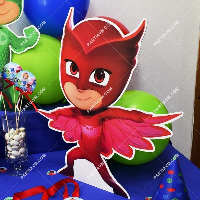 Pijamaskeliler Doğum Günü 50 cm Baykuş Kız Owlette Dekor Pano