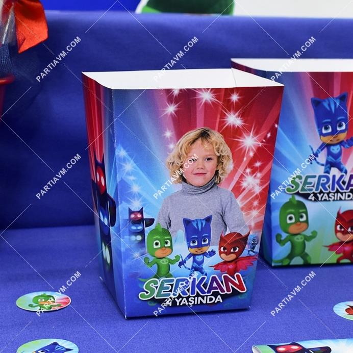Pijamaskeliler Doğum Günü Popcorn Kutusu 5 Adet