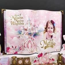 Partiavm Prenses Masalı Doğum Günü 130x90 cm Özel Tasarım 3 Boyutlu Kitap Şeklinde Katlanmaz Dev Pano Afiş satın al