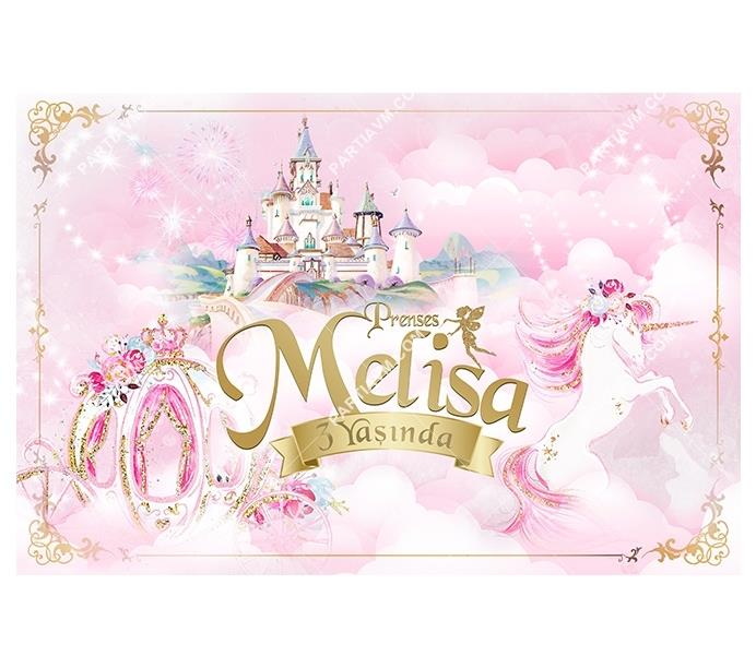 Prenses Masalı Doğum Günü 150x100 cm Dev Yırtılmaz Branda Afiş