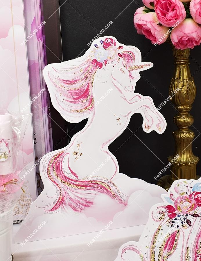 Prenses Masalı Doğum Günü 45 cm Dekor Pano Unicorn At