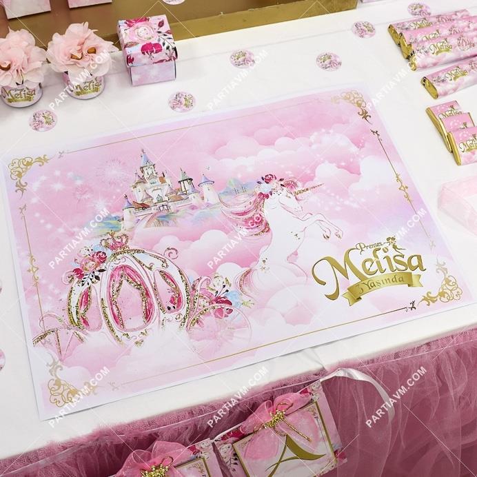Prenses Masalı Doğum Günü Amerikan Servis Kalın Kuşe Kağıt 5 Adet