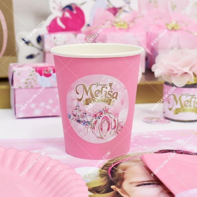 Prenses Masalı Doğum Günü Etiketli Karton Bardak 5 Adet