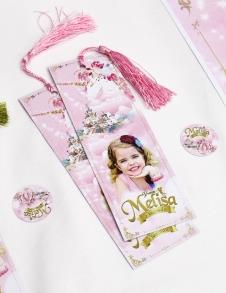 Partiavm Prenses Masalı Doğum Günü Hediyelik Püsküllü Kitap Ayracı 5 Adet