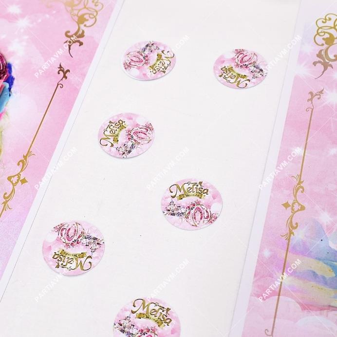 Prenses Masalı Doğum Günü Karton Masaüstü Konfeti İsimli 3 cm Pakette 50 Adet