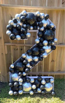SAMM RBS1-8 Gümüş Siyah Tema Dev Rakam Balon Standı Seti 120cm (1 den 9 a Yaş Seçimli) satın al