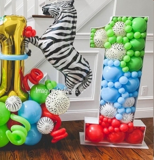 SAMM RBS2-8 Safari Tema Dev Rakam Balon Standı Seti 120cm (1 den 9 a Yaş Seçimli)