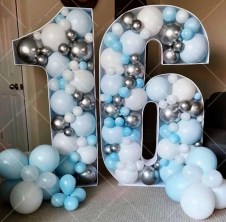 SAMM RBS3-11 Frozen Elsa Tema Dev Rakam Balon Standı Seti 120cm (Tek Rakam 1 den 9 a Yaş Seçimli)