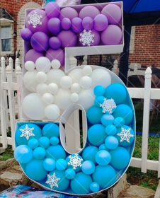 SAMM RBS3-12 Frozen Elsa Tema Dev Rakam Balon Standı Seti 120cm (Tek Rakam 1 den 9 a Yaş Seçimli)