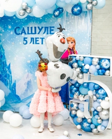 SAMM RBS3-22 Frozen Elsa Tema Dev Rakam Balon Standı Seti 120cm (Tek Rakam 1 den 9 a Yaş Seçimli)