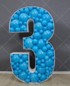 SAMM RBS3-36 Mavi Tema Dev Rakam Balon Standı Seti 120cm (Tek Rakam 1 den 9 a Yaş Seçimli)