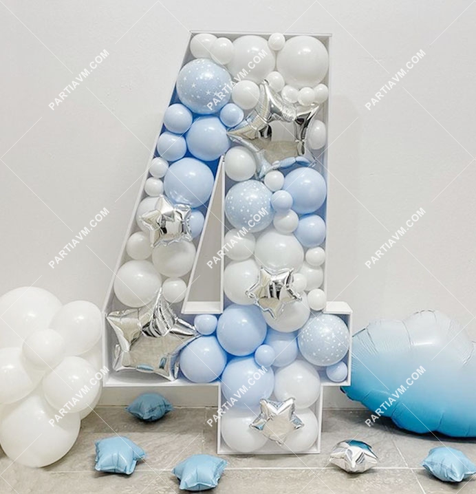 RBS3-4 Frozen Elsa Tema Dev Rakam Balon Standı Seti 120cm (1 den 9 a Yaş Seçimli)